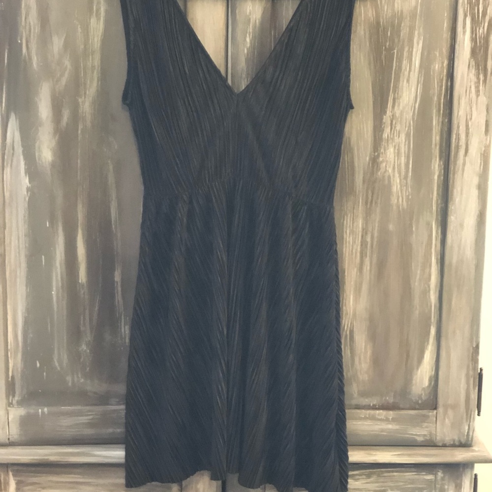 Black pleated cocktail dress